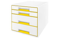 LEITZ Schubladenbox WOW Cube A4 5213-20-16 weiss gelb, 4...