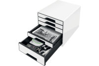 LEITZ Schubladenbox WOW Cube A4 5253-10-01 weiss schwarz,...