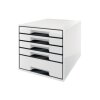 LEITZ Set tiroirs WOW Cube A4 5253-10-01 blanc/noire 5 tiroirs