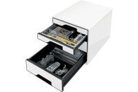 LEITZ Set tiroirs WOW Cube A4 5252-10-01 blanc/noire 4 tiroirs