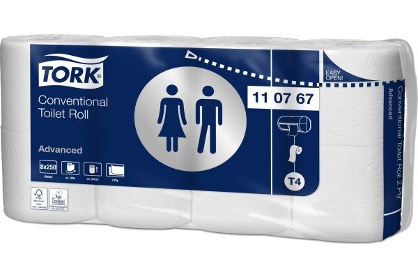 TORK Papier-toilette Advanced T4 110767 250 flls., 2 plis 8 pcs.