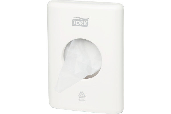 TORK Dispenser sachet hygiène B5 566000 blanc 140x100x36mm