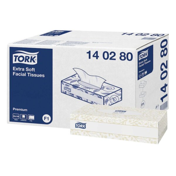 TORK Kosmetiktücher F1 140280 weiss, 2-lagig 100 Blatt
