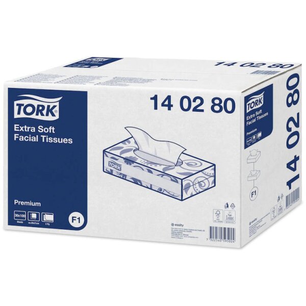 TORK Kosmetiktücher F1 140280 weiss, 2-lagig 100 Blatt