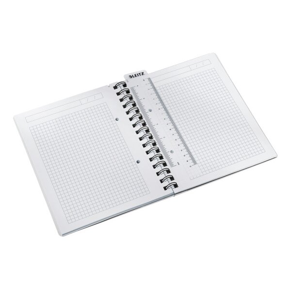 LEITZ Collegeblock WOW PP A5 4641-00-01 blanc quadrillé