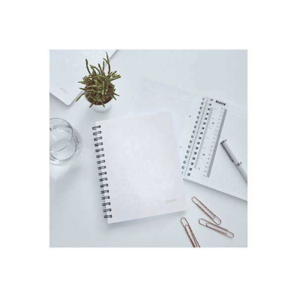 LEITZ Collegeblock WOW PP A5 4641-00-01 blanc quadrillé