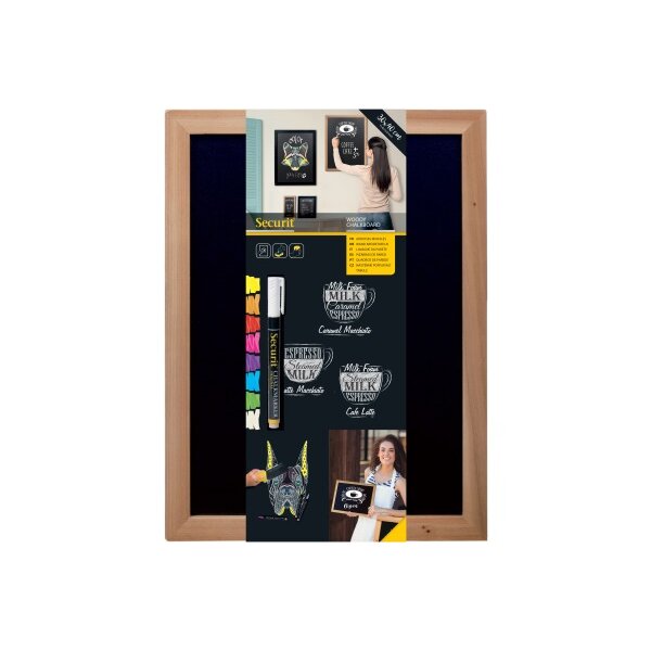 SECURIT Kreidetafel WOODY WBW-TE-30-40 teak 40x30x1cm