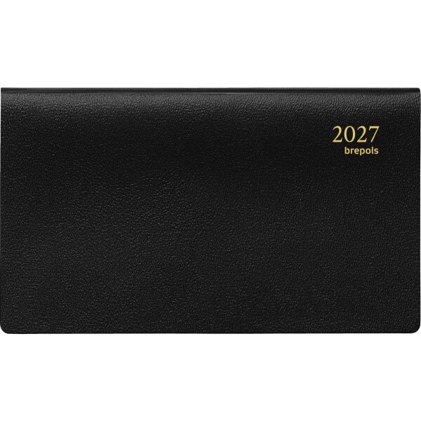 BREPOLS Agenda Omniplan Genova 2027 0.738.2051 1S/2P noir 16x8.9cm