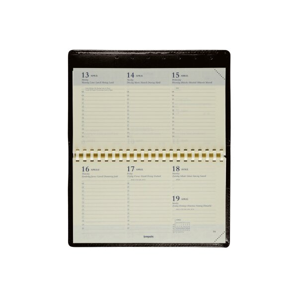 BREPOLS Agenda Omniplan Genova 2027 0.738.2051 1S/2P noir 16x8.9cm