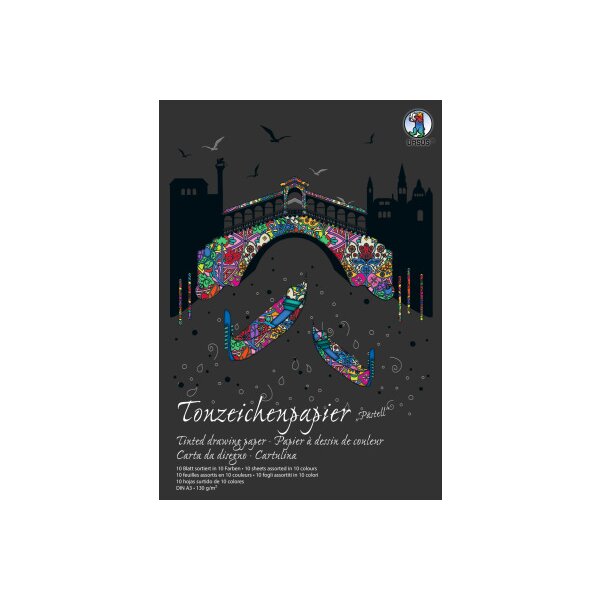 URSUS Tonzeichen-Block A3 2164099SE 130g, pastell 10 Blatt