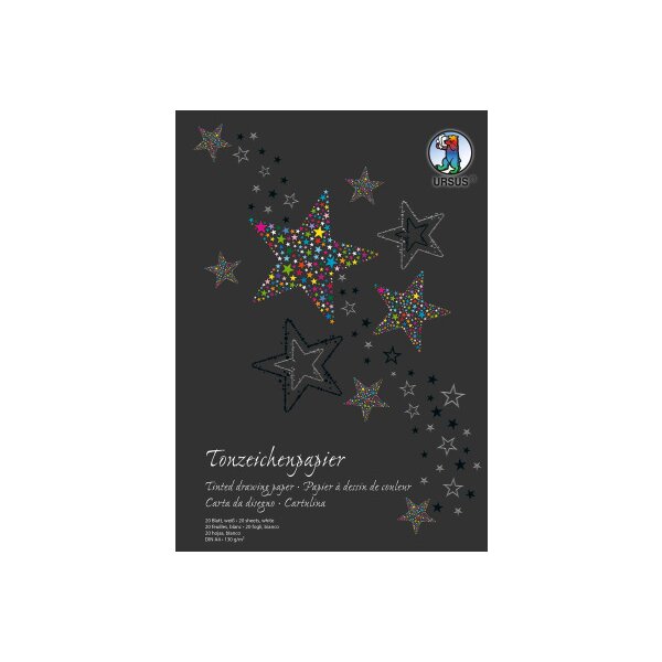 URSUS Papier à dessin coul. bloc A4 2134601SE 130g, blanc 20 flls.