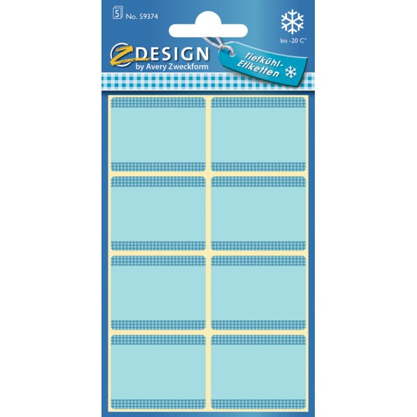 AVERY Zweckform ZDesign Etiquettes de cong&eacute;lation HOME, bleu