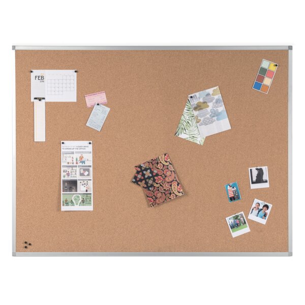 Bi-Office Tableau en liège AYDA, cadre alu, 600 x 450 mm