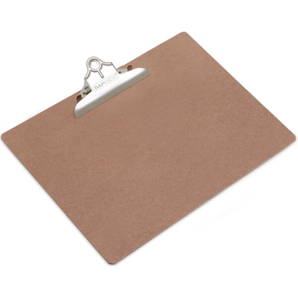 RAPESCO Klemmbrett, Hartfaser, DIN A3, braun, grosse Klemme