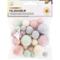 folia Boules en feutre HOLI FESTIVAL, laine mérinos