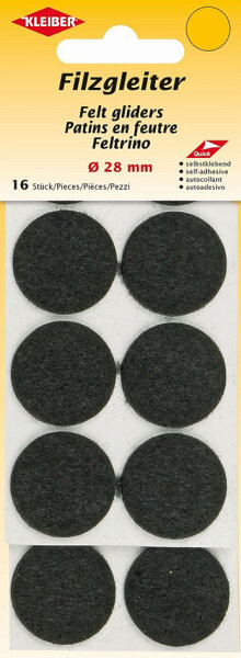 KLEIBER Filzgleiter, Durchmesser: 28 mm, schwarz