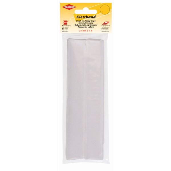 KLEIBER Ruban auto-agrippant, auto-adhésif, blanc