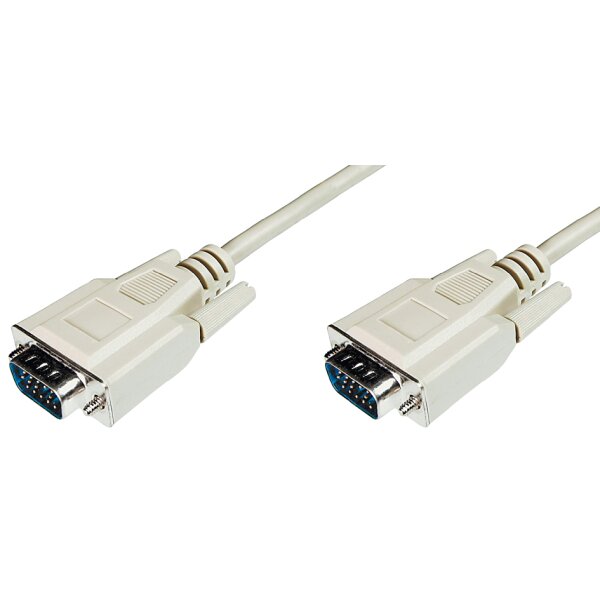 DIGITUS VGA-Monitor-Anschlusskabel, HD 15, beige, 1,8 m