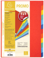 EXACOMPTA Intercalaires en carton, A4, 12 touches, promo 1+1