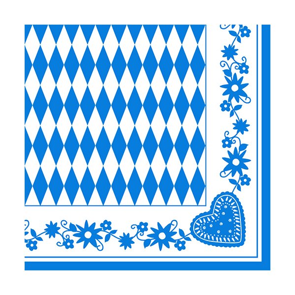 PAPSTAR Motiv-Servietten "Bayrisch Blau", 400 x 400 mm