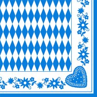 PAPSTAR Serviette à motif Bleu bavarois, 400 x 400 mm