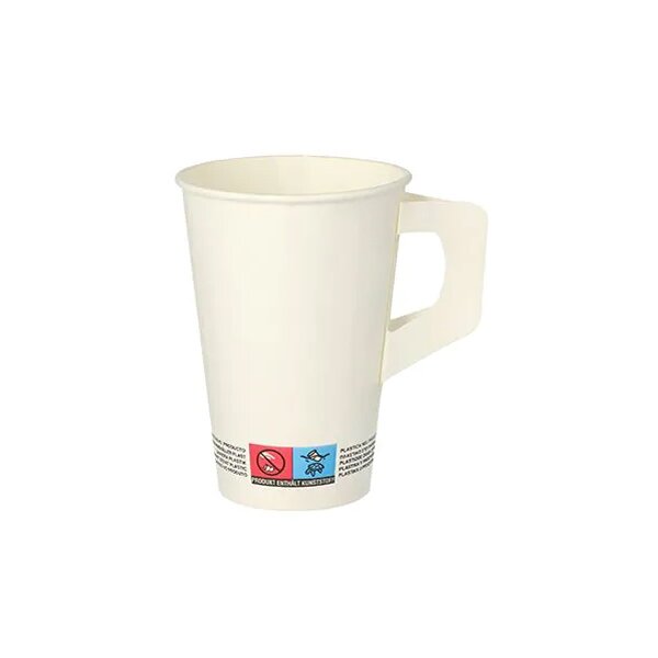 STARPAK Gobelet en carton avec poignée, 0,2 l, blanc
