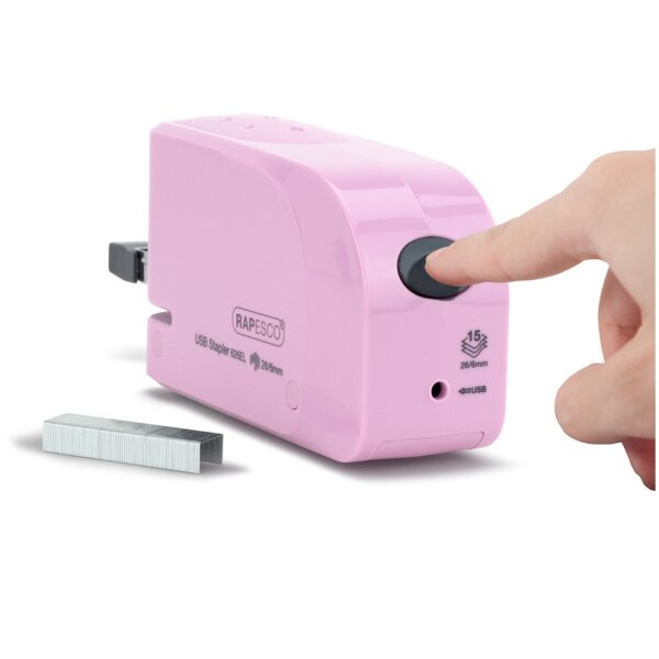 RAPESCO Heftger&auml;t Autom. USB/Batterie 1451 rosa