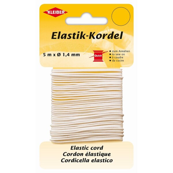 KLEIBER Elastik-Kordel, 1,4 mm x 5 m, weiss