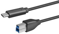 LogiLink USB 3.2 Kabel, USB-C - USB-B Stecker, 2,0 m,schwarz