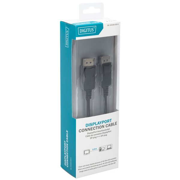 DIGITUS C&acirc;ble de raccordement DisplayPort 1.2, 2,0 m, noir