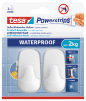tesa Powerstrips Haken WATERPROOF Large Plastik, weiss
