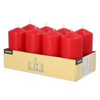 STARPAK Stumpenkerze, Durchmesser: 50 mm, rot, 8er