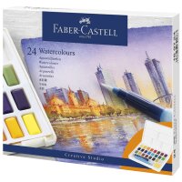 FABER-CASTELL Aquarellfarbe in Näpfchen, 24er Etui