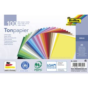 100 Blatt folia Tonpapier DIN A4 130 g/qm terracotta 