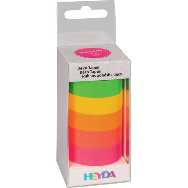 HEYDA Deko-Klebeband "Neon Regenbogen", glitter