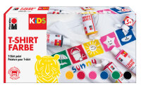 Marabu KiDS Peinture pour tissu T-Shirt Farbe, set de 6
