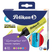 Pelikan Textmarker 490, 6er Etui, farbig sortiert