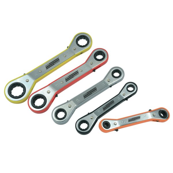BR&Uuml;DER MANNESMANN Kit de cl&eacute; polygonale &agrave; cliquet, 5 pi&egrave;ces