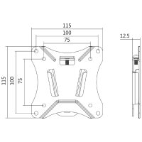 LogiLink Support mural pour TV, plat, 33,02 - 68,58 cm