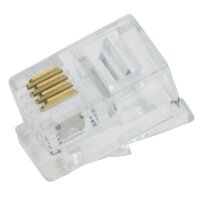 LogiLink RJ10 Stecker für Flachbandkabel, ungeschirmt