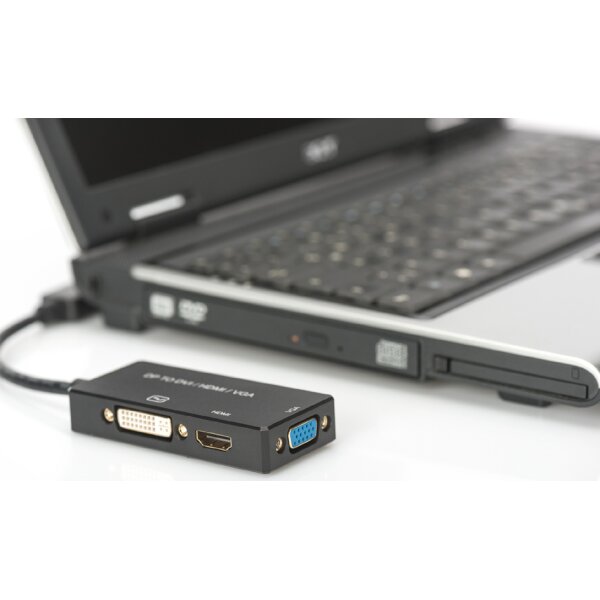 DIGITUS DisplayPort 1.2 - 3in1 Konverter, DP - HDMI+DVI+VGA