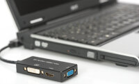 DIGITUS DisplayPort 1.2 - 3in1 Konverter, DP - HDMI+DVI+VGA