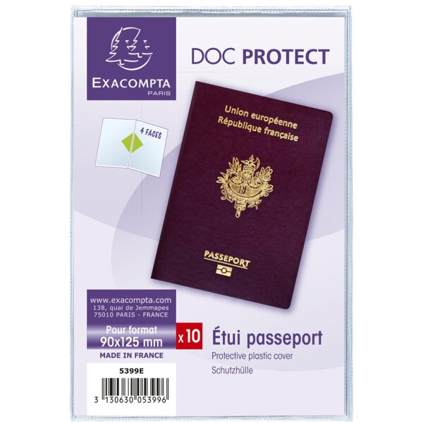 EXACOMPTA Etui de poche, PVC, 2 volets, 0,20 mm, 90 x 125 mm