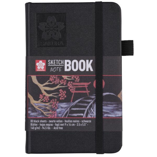 SAKURA Carnet de croquis, 130 x 210 mm, noir