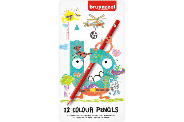 BRUYNZEEL Crayon de couleur Super 3.3mm 60516012 12 couleurs étui en métal