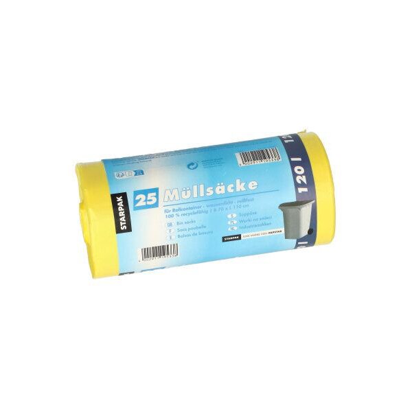 STARPAK Sac poubelle HDPE, 120 litres, bleu