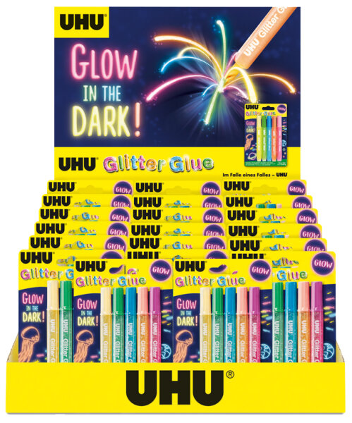 UHU Colle à paillettes Glitter Glue GLOW IN THE DARK