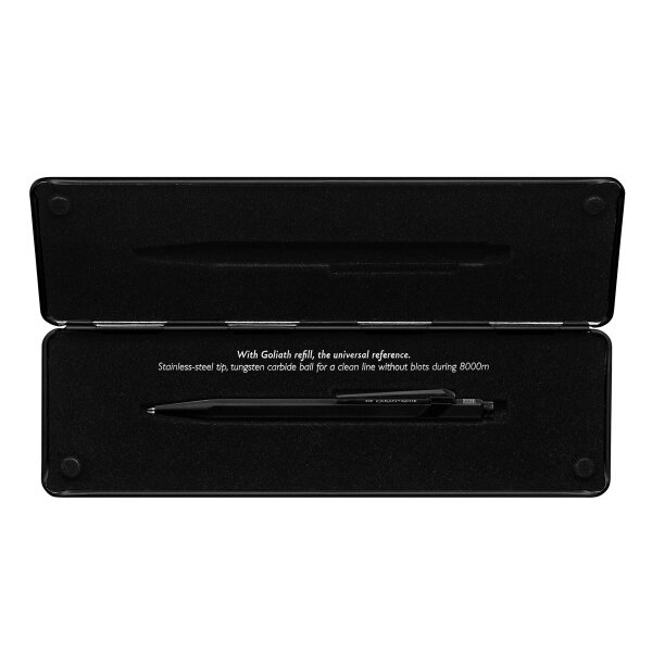 CARAN DACHE Stylo à bille 849 Black Code 849.496 noire, avec boite métal