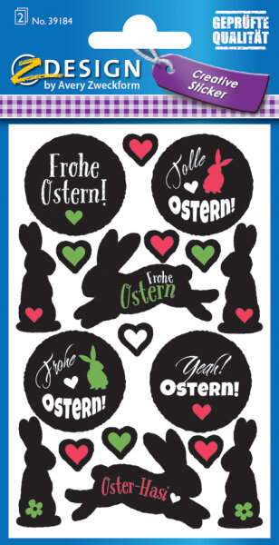 AVERY Zweckform ZDesign Oster-Sticker "schwarz + color"