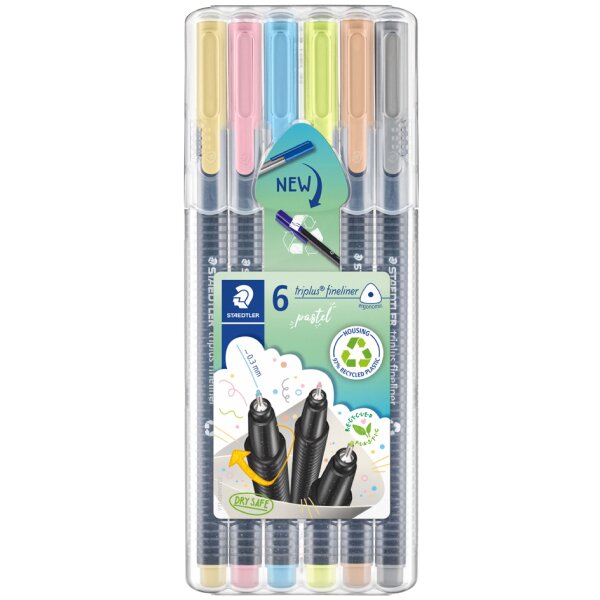 STAEDTLER Fineliner triplus pastel, &eacute;tui de 6